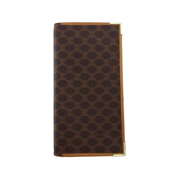 CELINE Long billing Macadam beige PVC x Leather Authentic USED - Picture 2 of 11